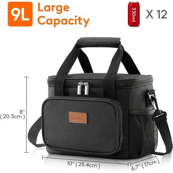 Medium Lunch Bag Insulated Lunch Box Soft Cooler Cooling Tote for Adult - Picture 5 of 7